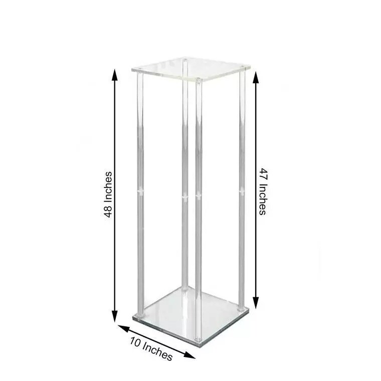 48&#x22; tall Clear Flower Stand Acrylic Column Vase Wedding Party Home Decorations