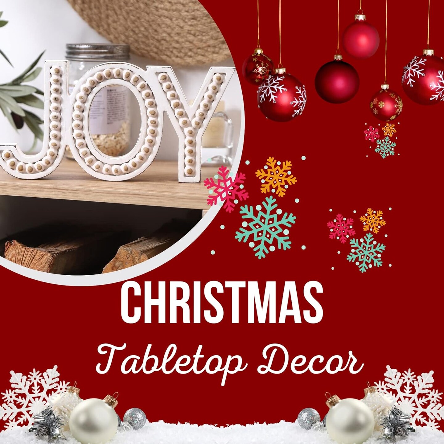 Joy Sign Beaded, Freestanding Wood Letters Joy, Rustic Joy Christmas Decor, Winter, Wedding, Holiday Mantel Tabletop Decor, Elegant Housewarming Gift