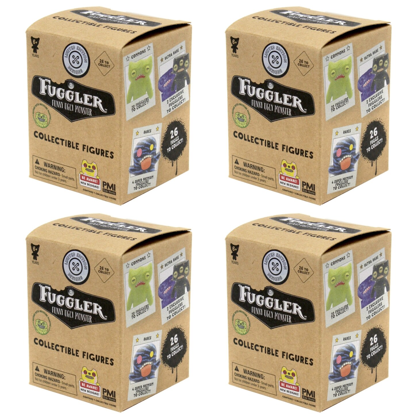 Set of 4 Zuru Fuggler Mystery Collectible Mini Figures Limited Edition Designs