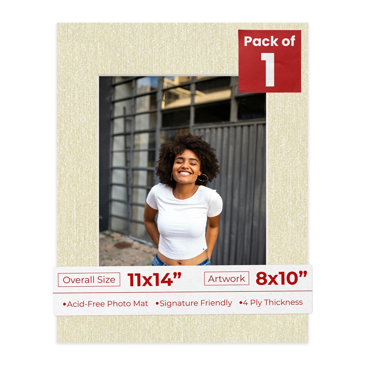 Off White Canvas Mat Board for 11x14 Frames - Fits 8x10 Photos