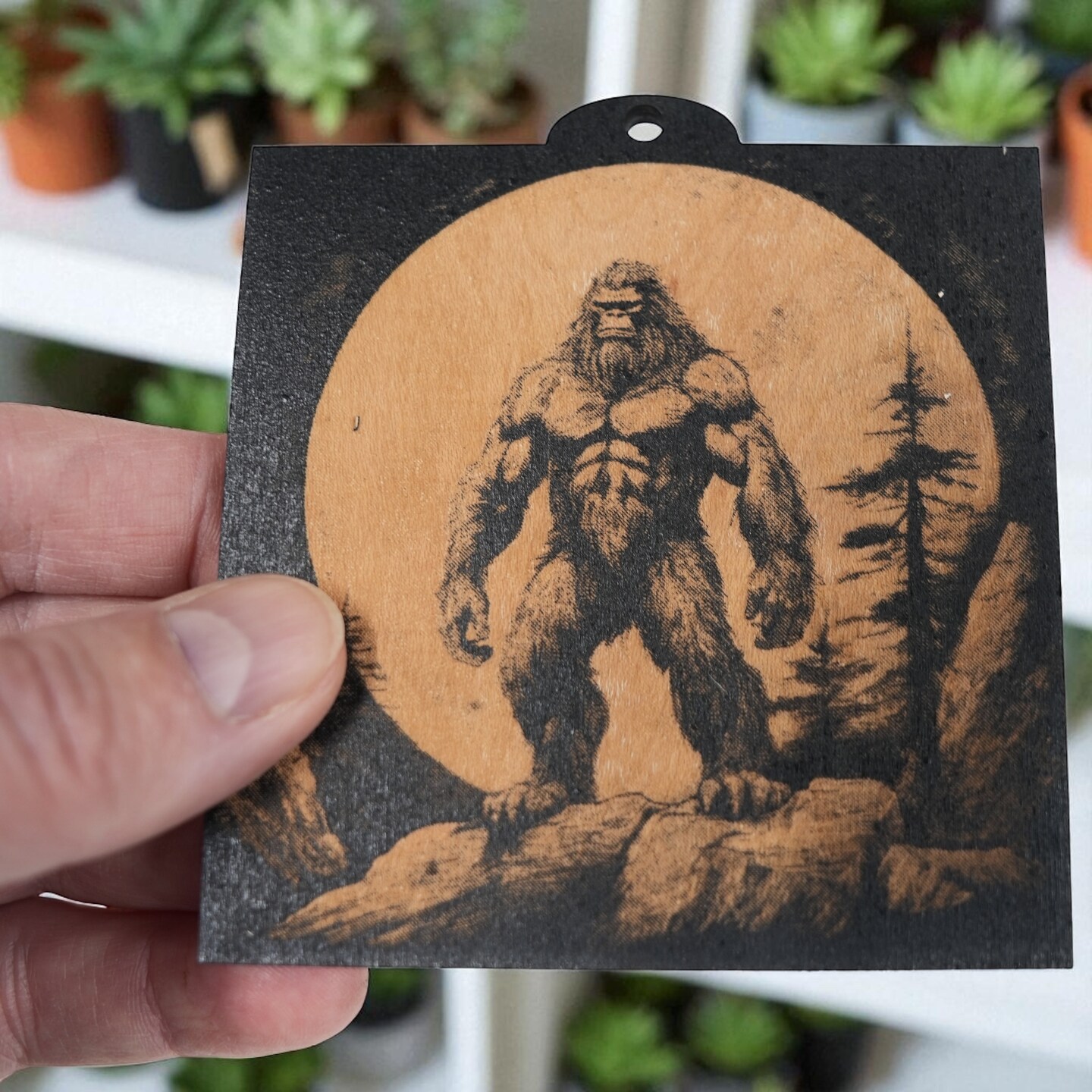 Ornament - BLACK - Bigfoot Sasquatch SET of 4 Ornaments