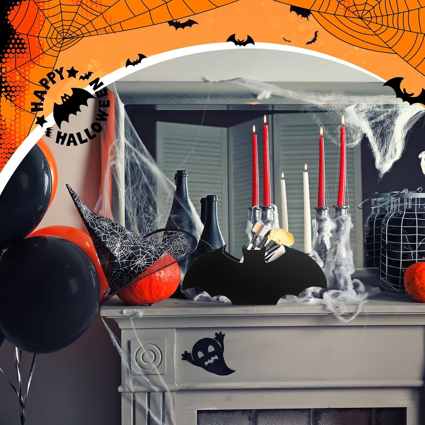 3 Pcs Bat Boxes Bat Makeup Brush Holder