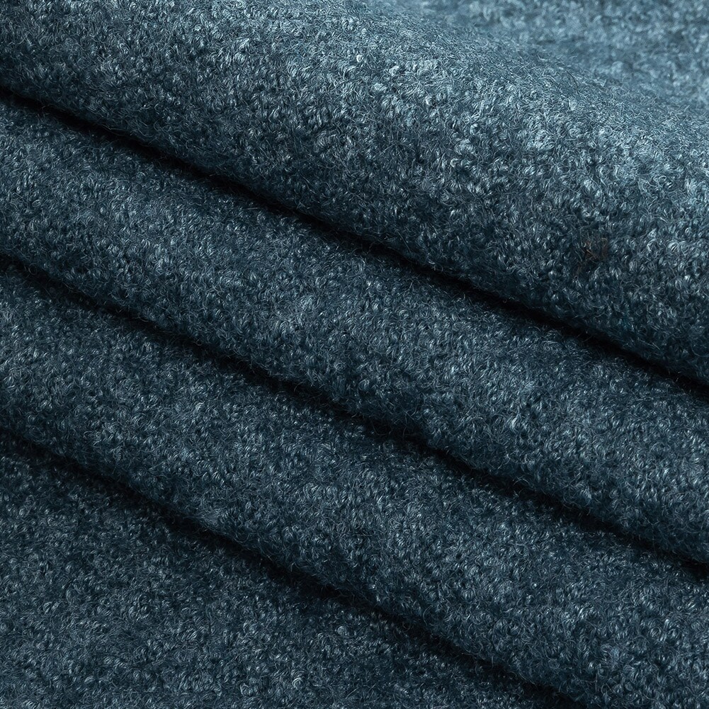 1 Yard Marbled Blue Mirage Boiled Wool Coating Fabric Heavyweight Heathered Solid Winter Outerwear Material