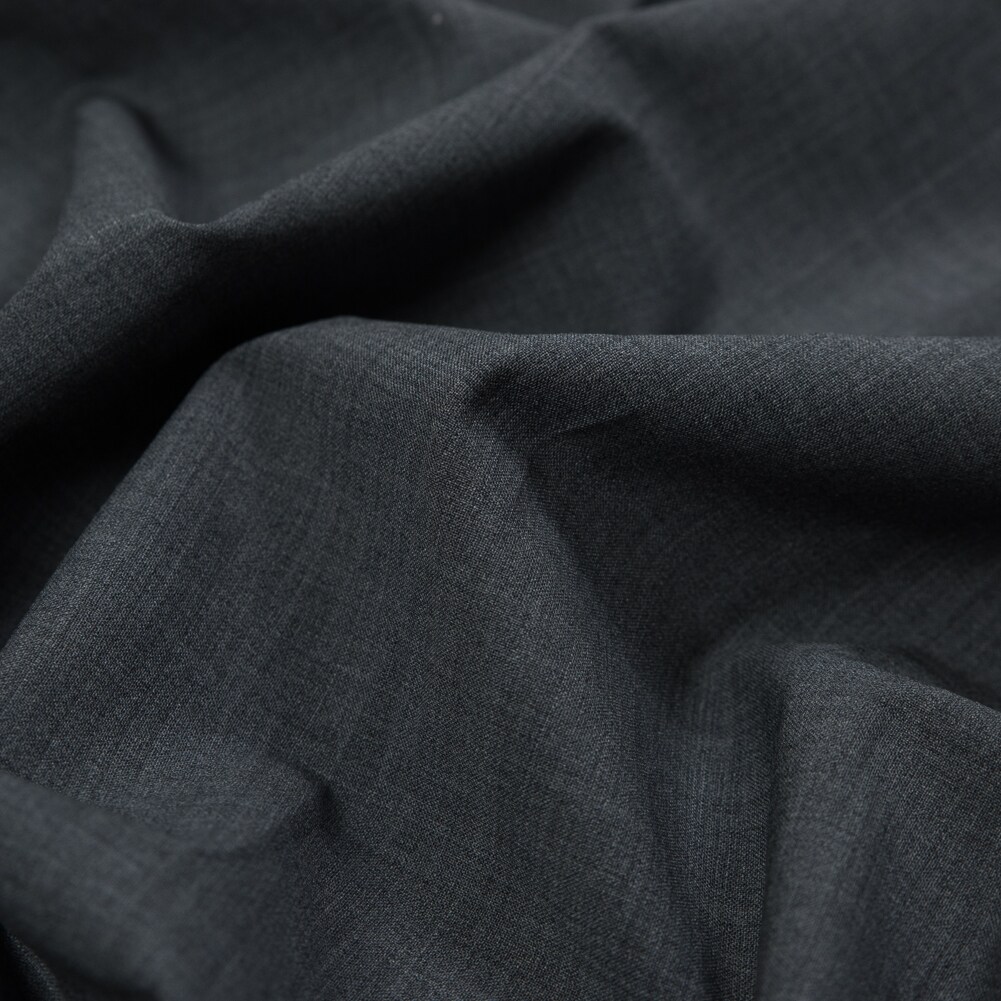 1 Yard Heathered Cool Gray Stretch Wool Suiting Fabric Crisp Flowing 60 inch Width
