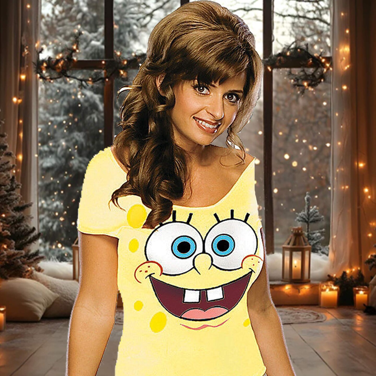 Sponge Babe Women&#x2019;s Costume Set with Character Shirt Skirt and Socks