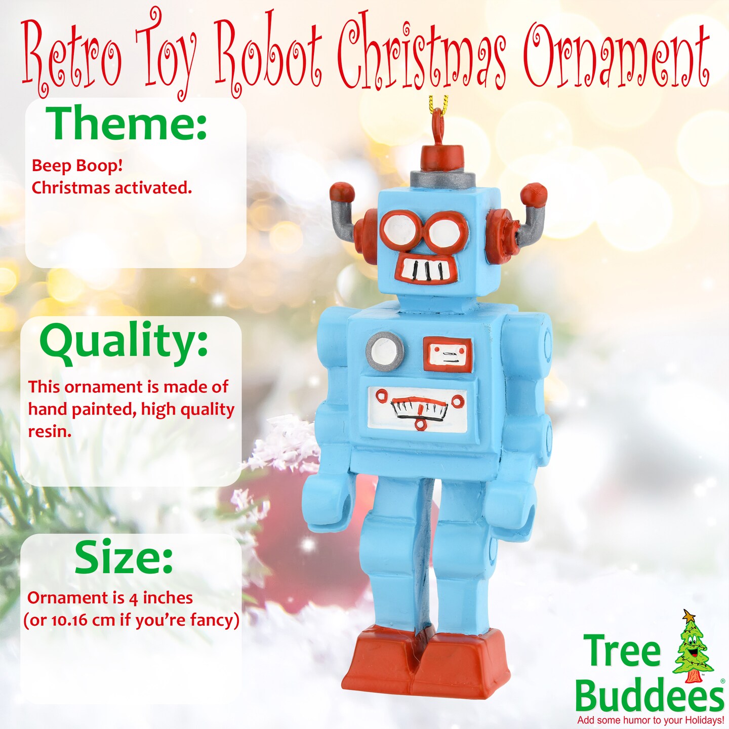 Tree Buddees Retro Toy Robot Unique Christmas Ornament