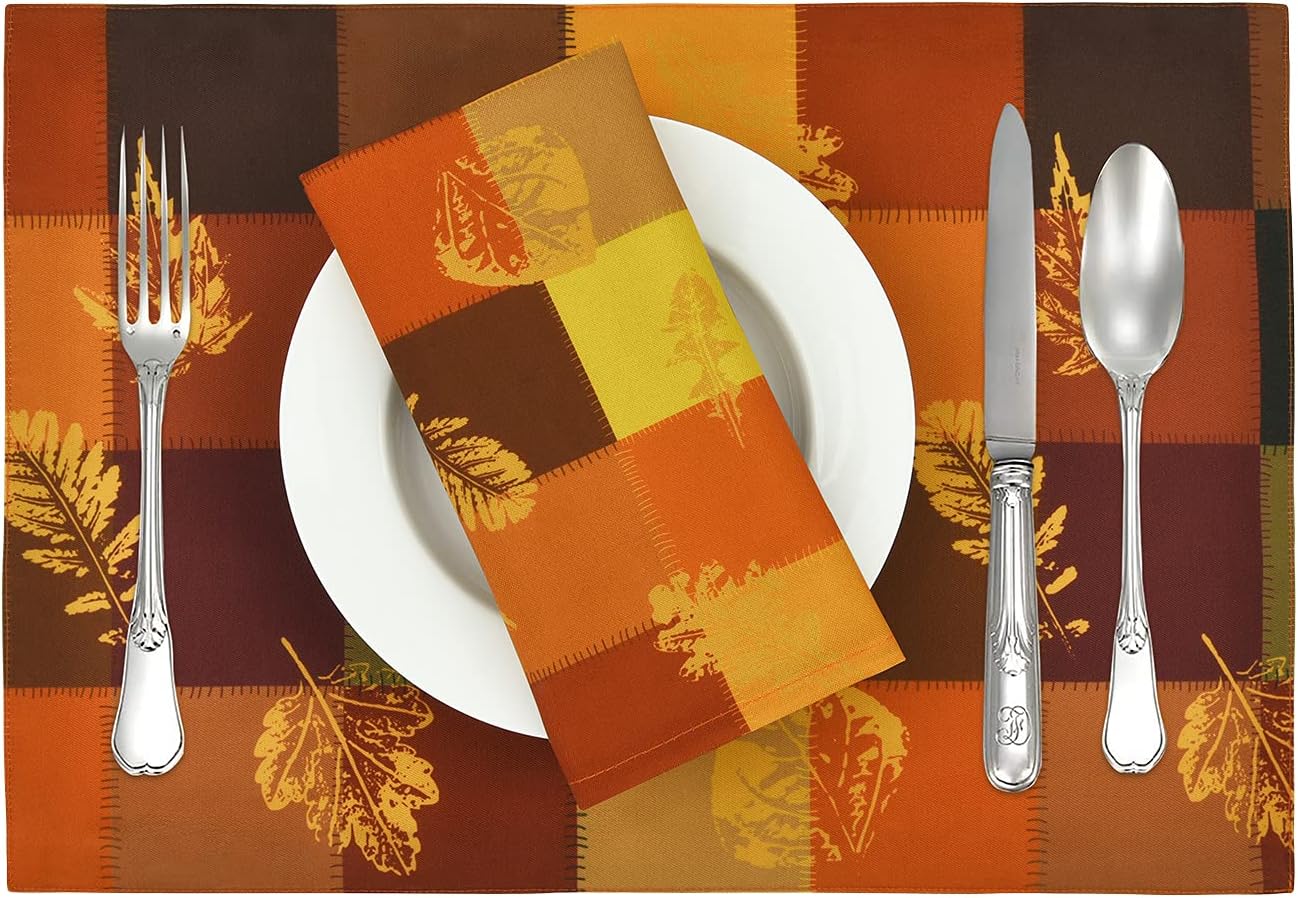 8 Pcs Thanksgiving Fall Placemats Set(orange)
