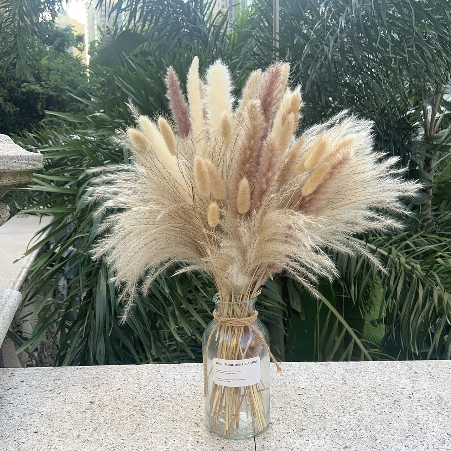 Pampas Grass Decor 110 pcs 17.5inch Natural Dried(White,straw Yellow,brown)