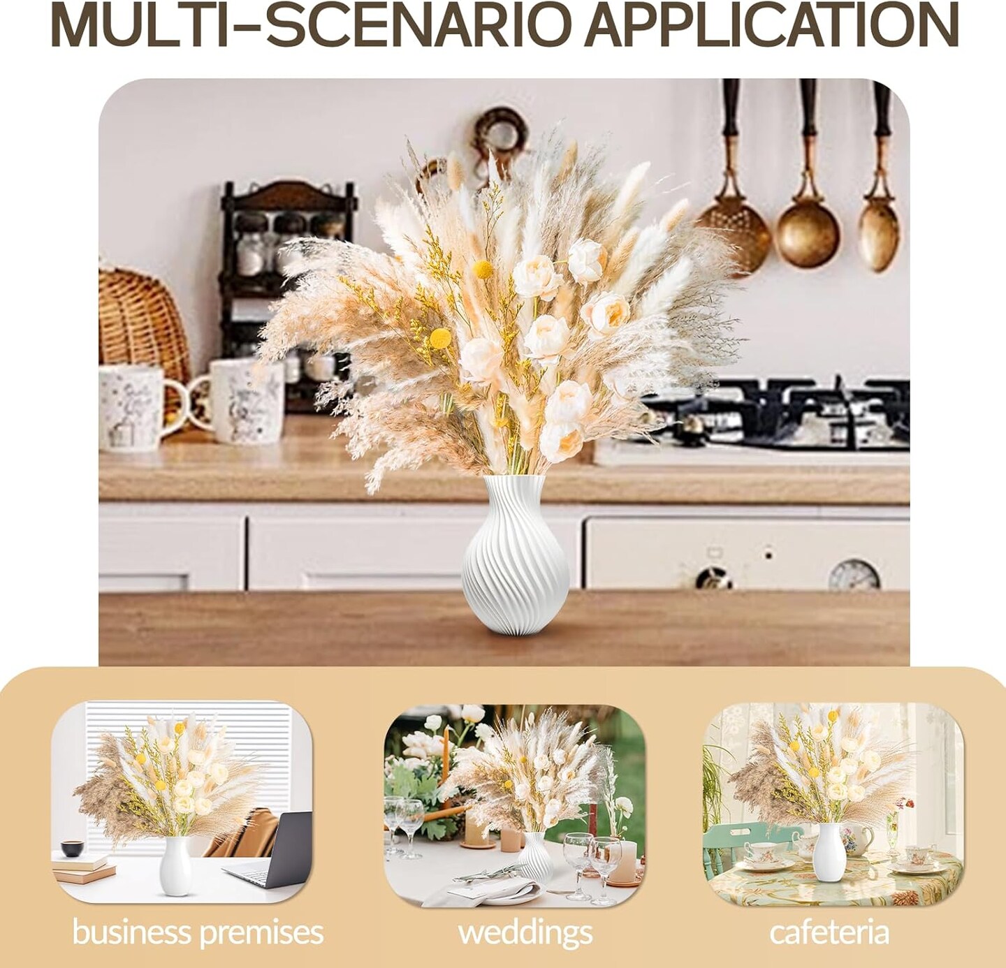 Home Decor Bouquet Natural Dried Flowers for Vase(Multicolour)