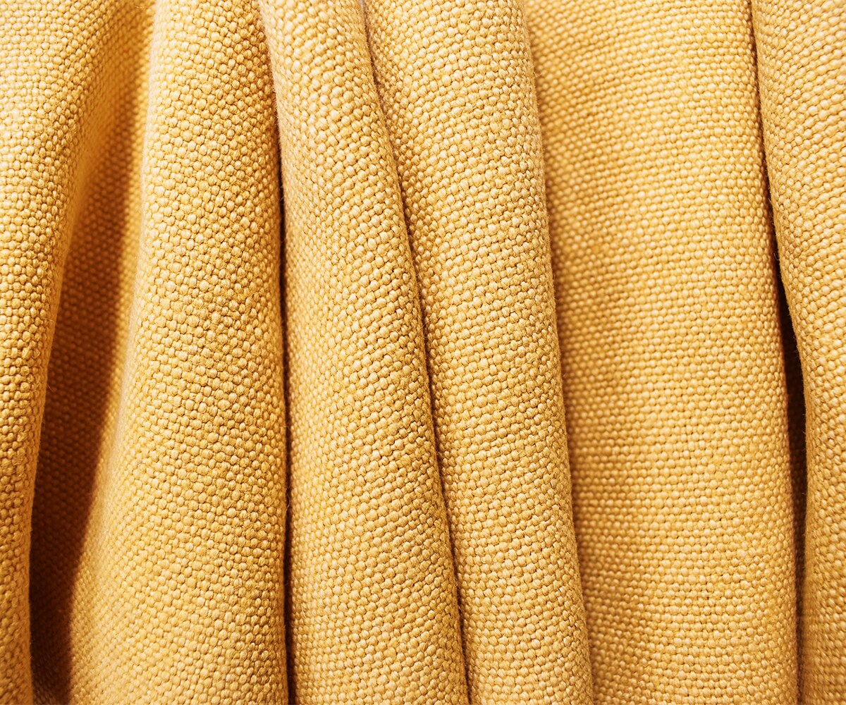 Yellow Moygashel Washed Irish Linen Solid Home Decorating Woven Fabric By the Yard