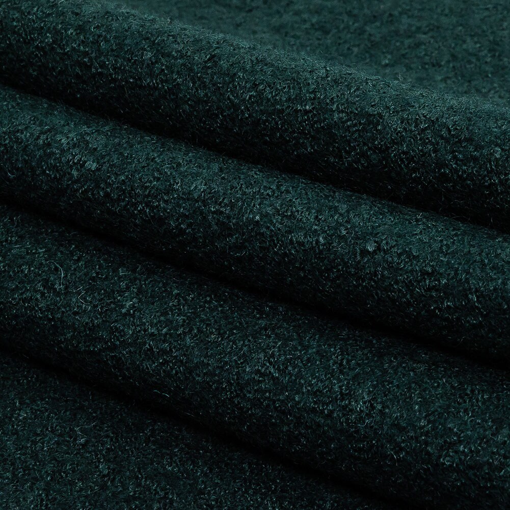 1 Yard Forest Green Boiled Wool Coating Heavyweight Solid Fabric 59 inch Width
