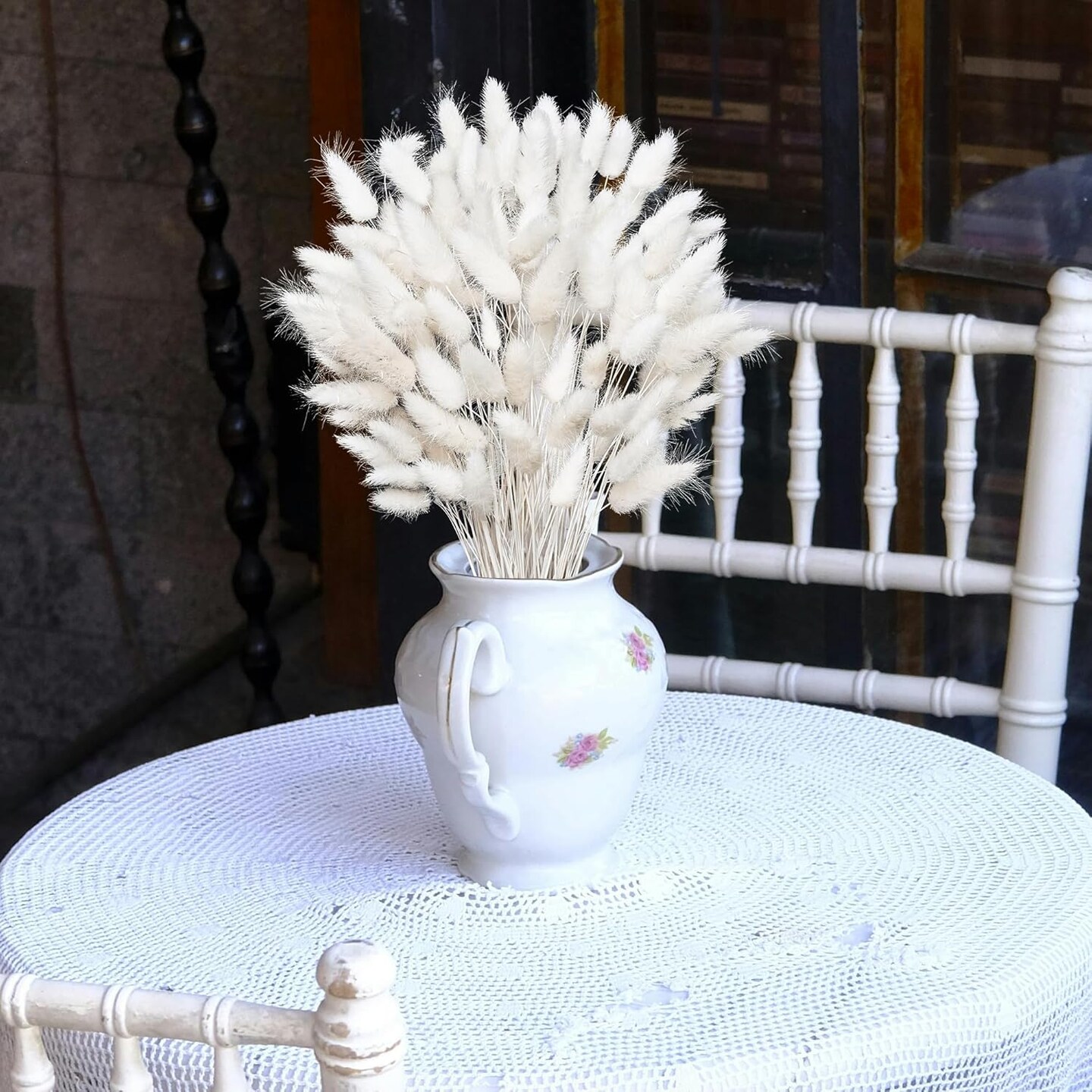 120 PCS White Dried Pampas Grass (&#x9;White )