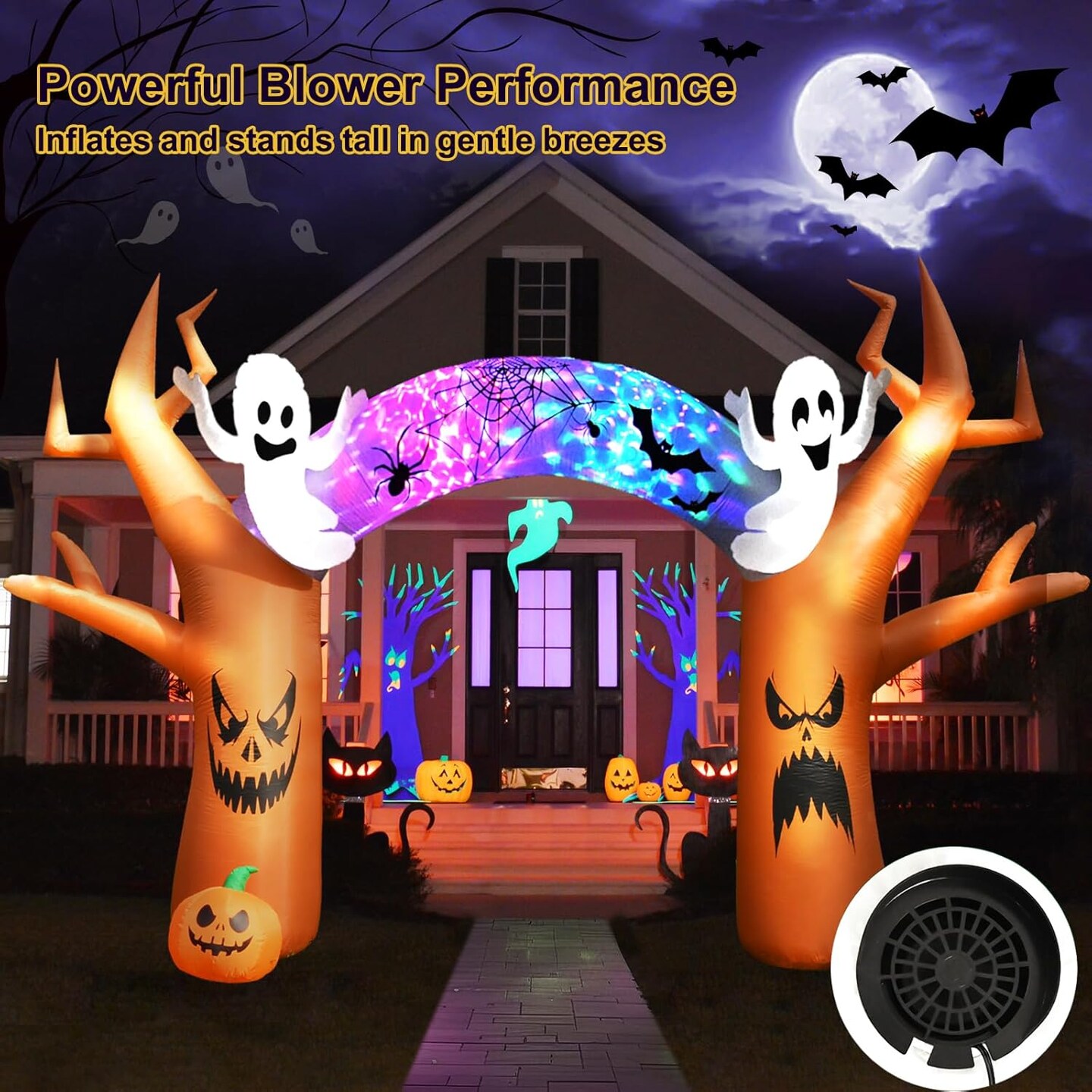 17 FT Halloween Inflatables Outdoor Yard Decorations,(Ghost Arch Inflatables)