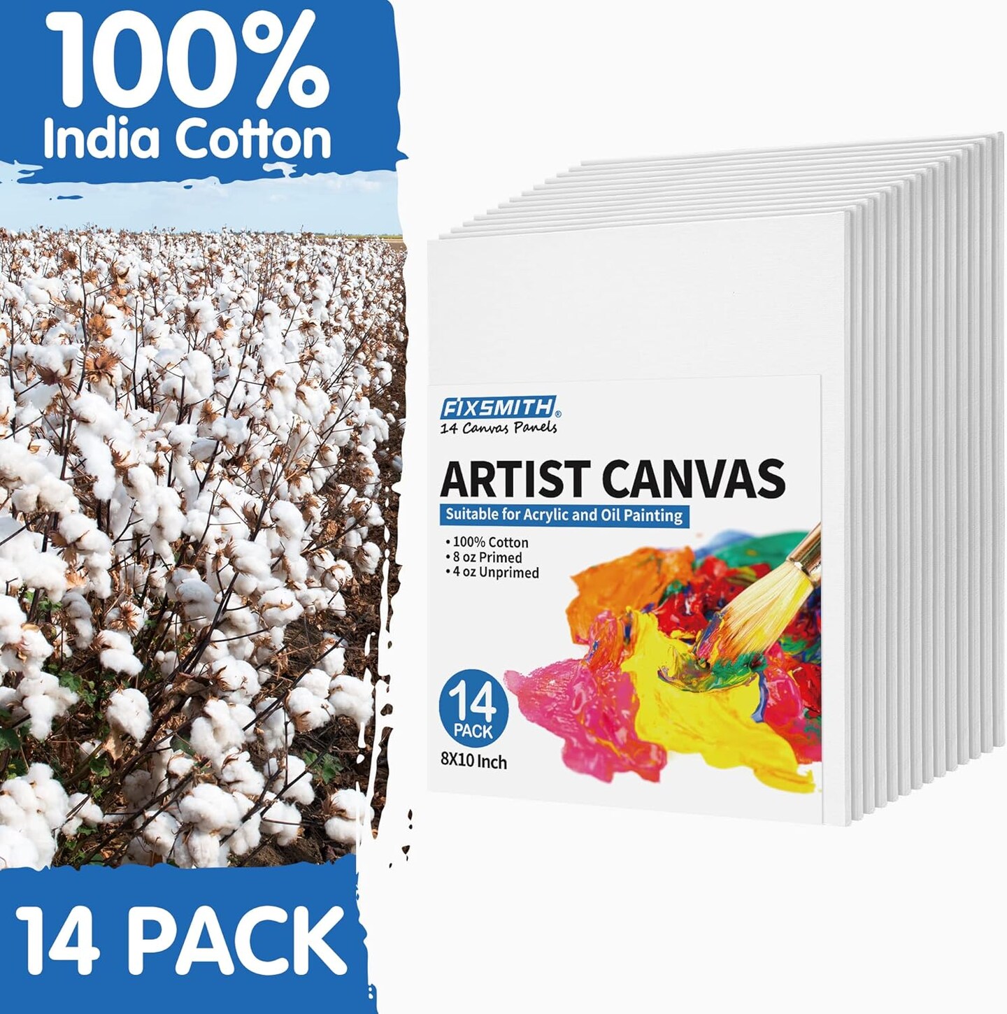 14 Pack Painting Canvas Panel Boards - 5 x 7 Inch