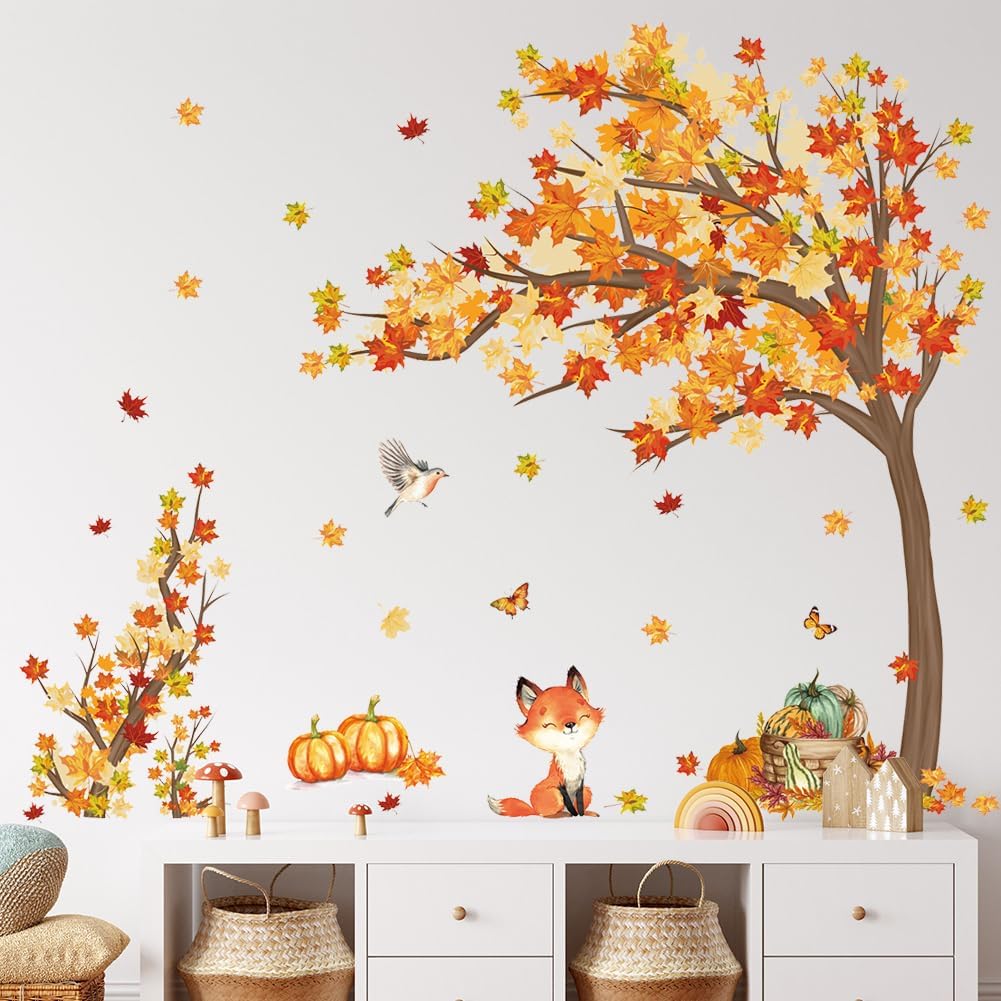 Large Fall Tree Wall Decals (&#x9;Maple Tree)