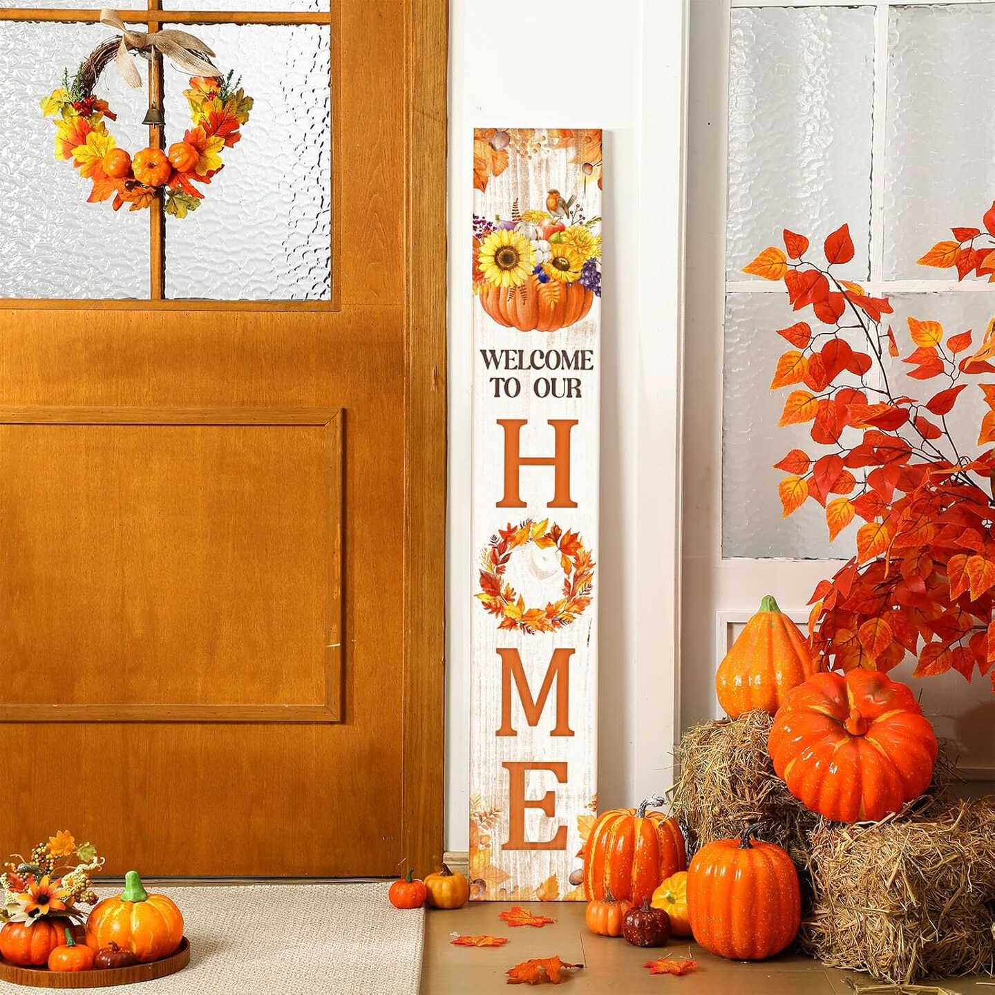 Farmhouse Fall Welcome Porch Signs (Blue)