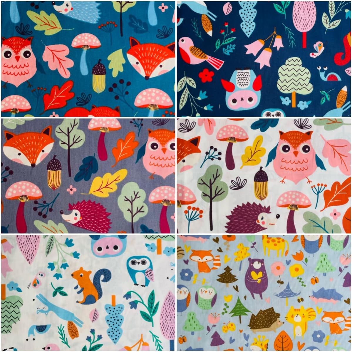 42pcs Cotton Precuts Fabric Squares Charm Packs 5 inch(Jungle)