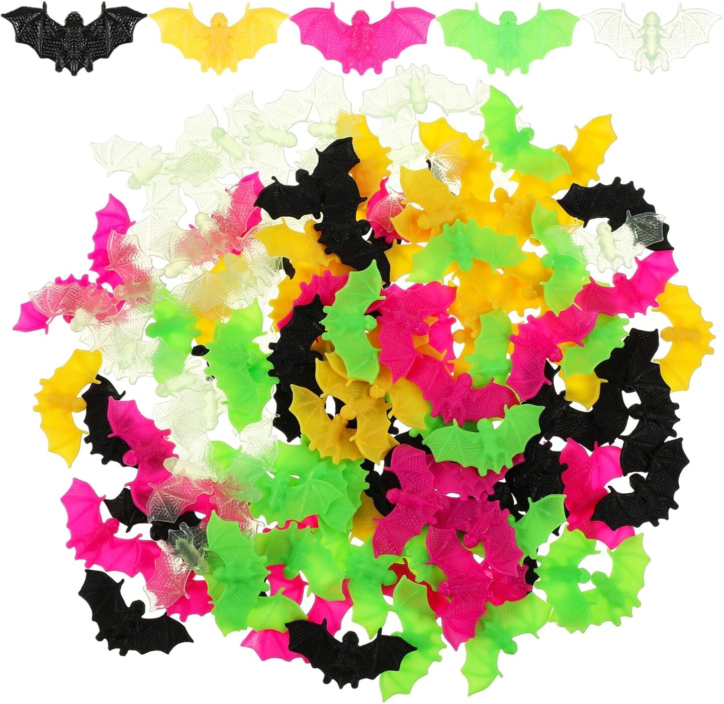 120 Pcs Halloween Plastic Mini 3D Bat Halloween Decoration