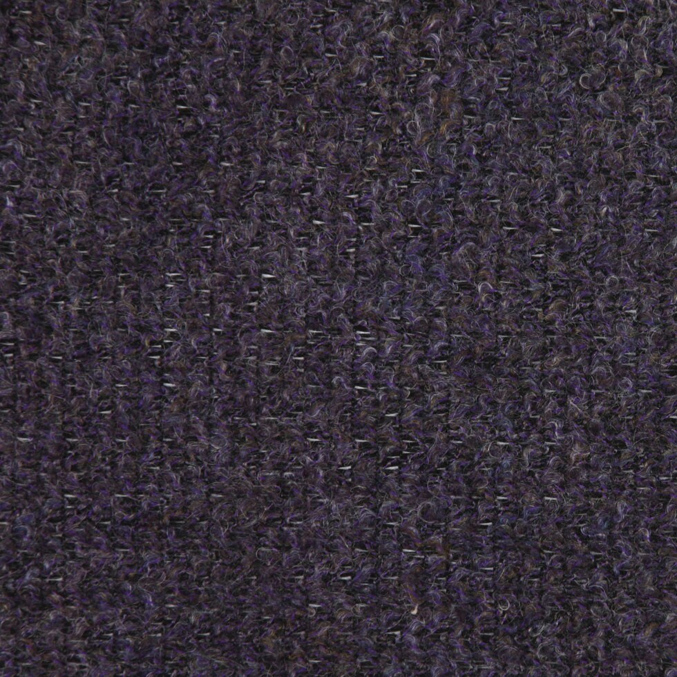 1 Yard Boucled Wool Knit Fabric Nightshade Black Onyx and Deep Well Speckled Gray Purple 58 inch Width