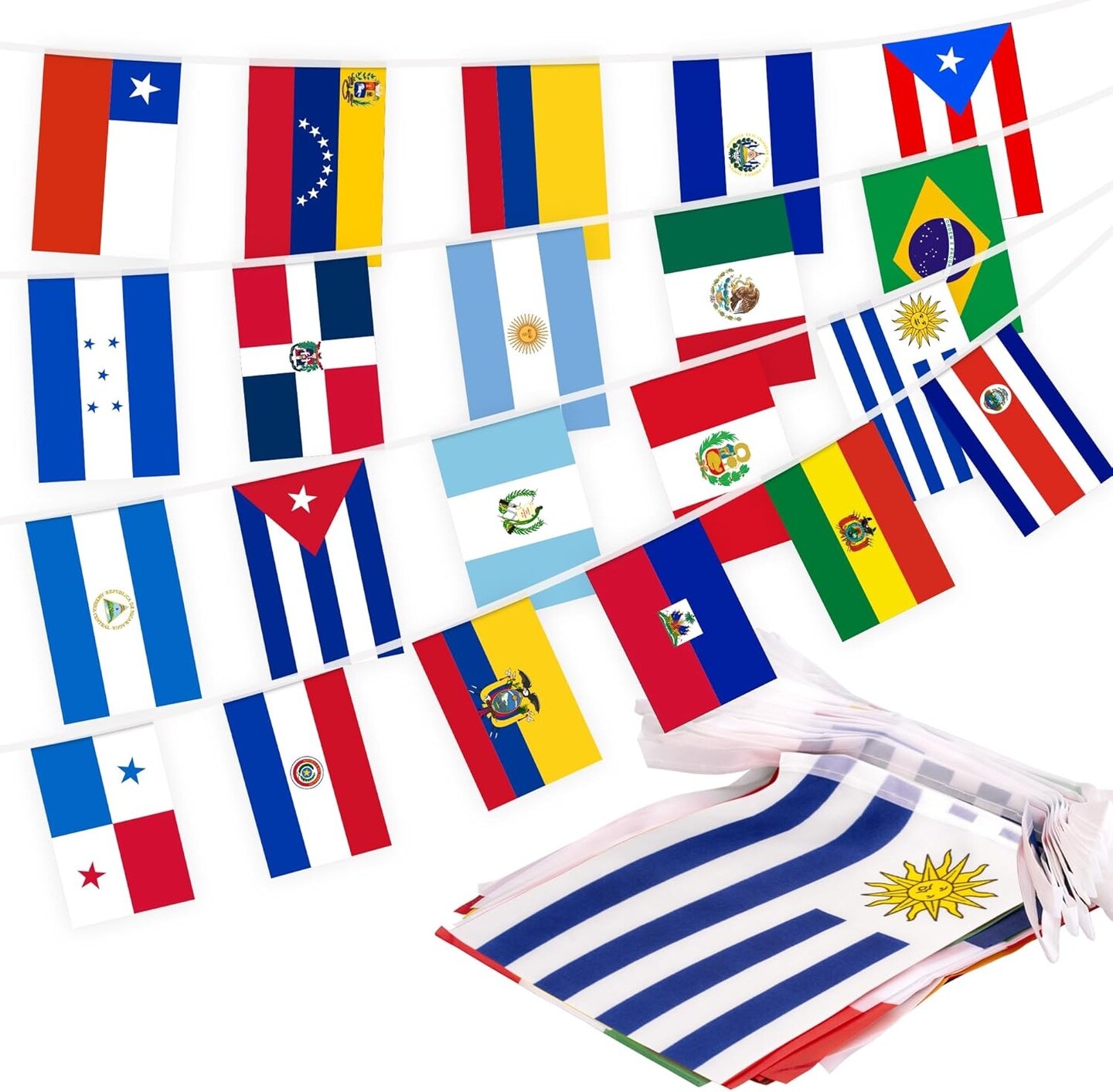 Hispanic Heritage Month - 21 Latin America Countries Pennant Banner (1 Pack)