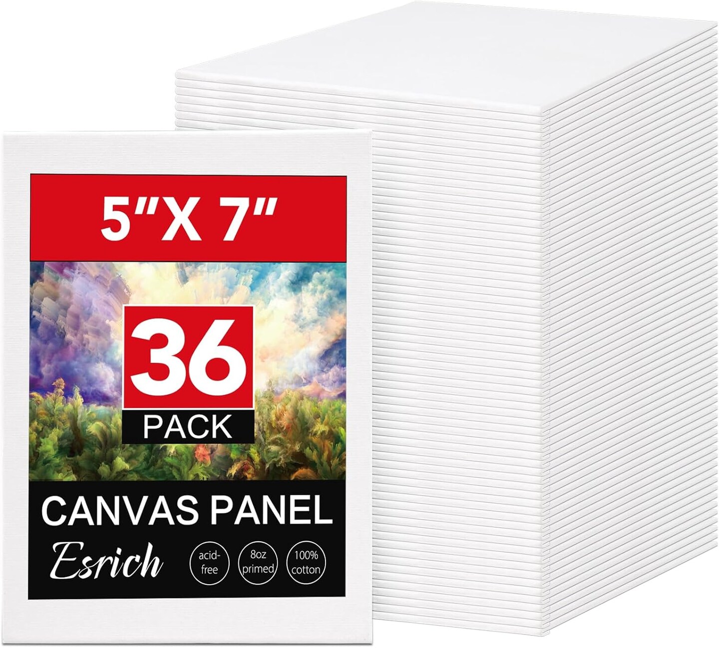 36 Pack Small Canvas Boards - 5x7 Inch