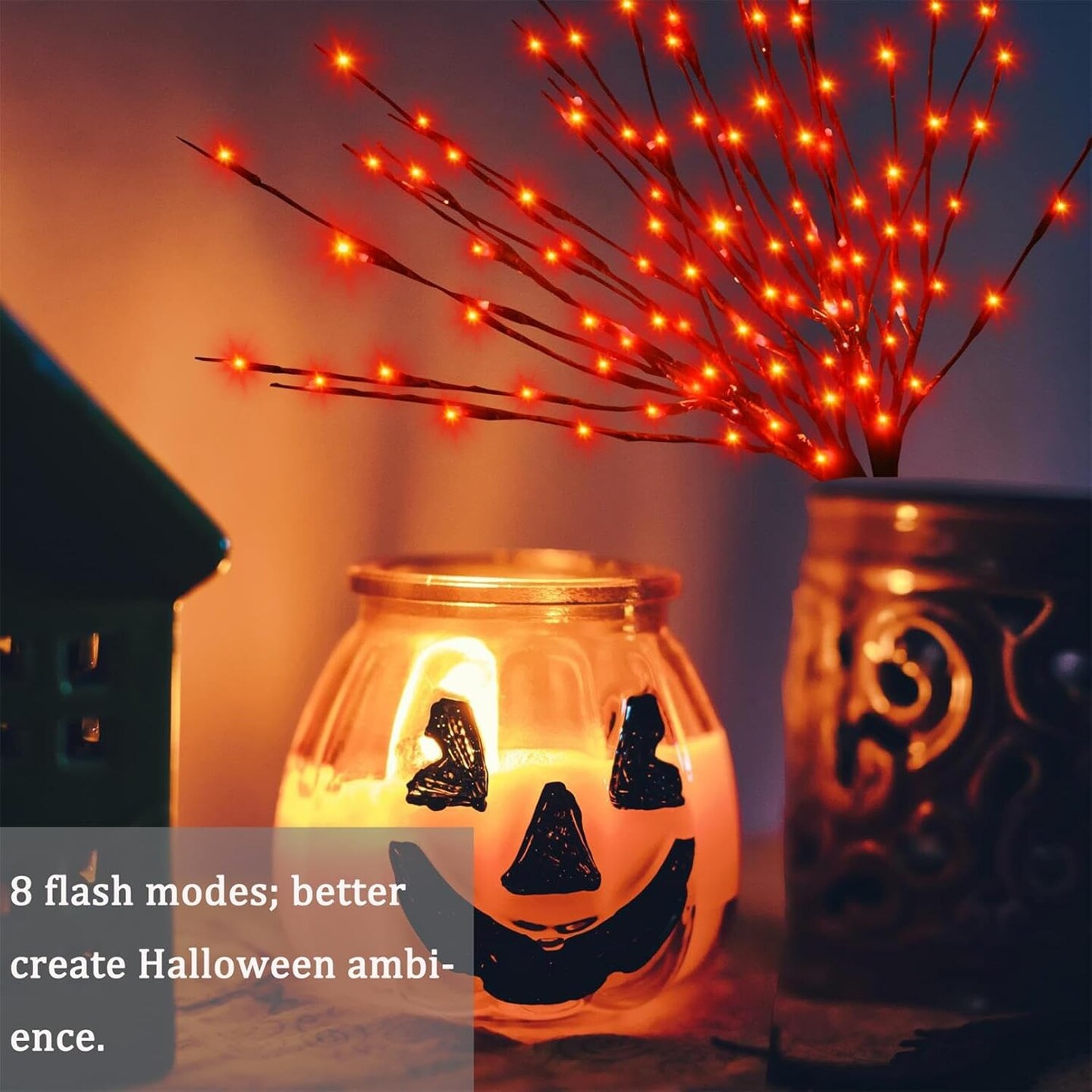 Outdoor Indoor Lighted Halloween Tree(Orange)