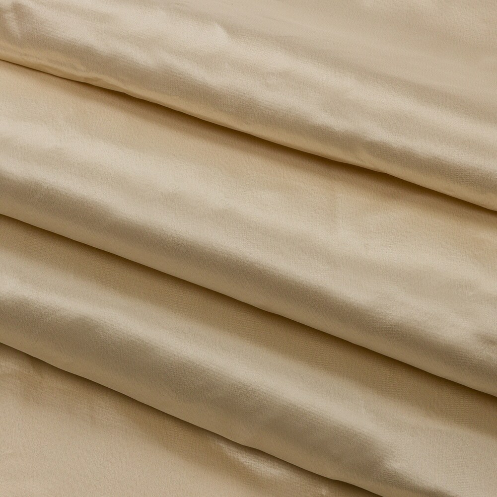 1 Yard Cream Stiff Silk Satin Fabric with Metal Threads for Dresses Skirts 55" Width