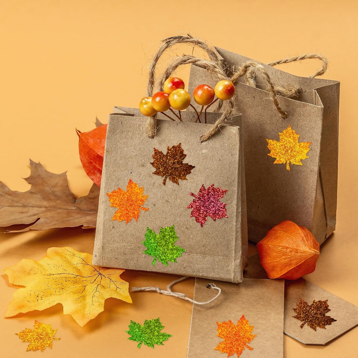 1000Pcs Fall Thanksgiving Stickers (Green)