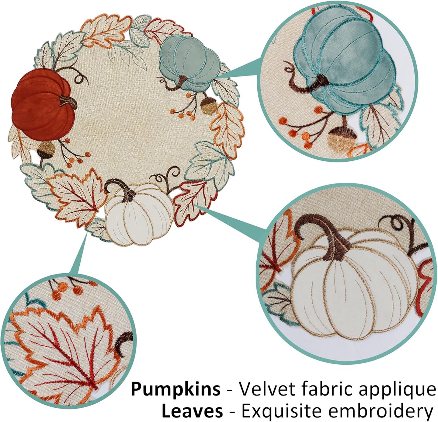 Fall Pumpkins Round Placemats(Thanksgiving Pumpkin)