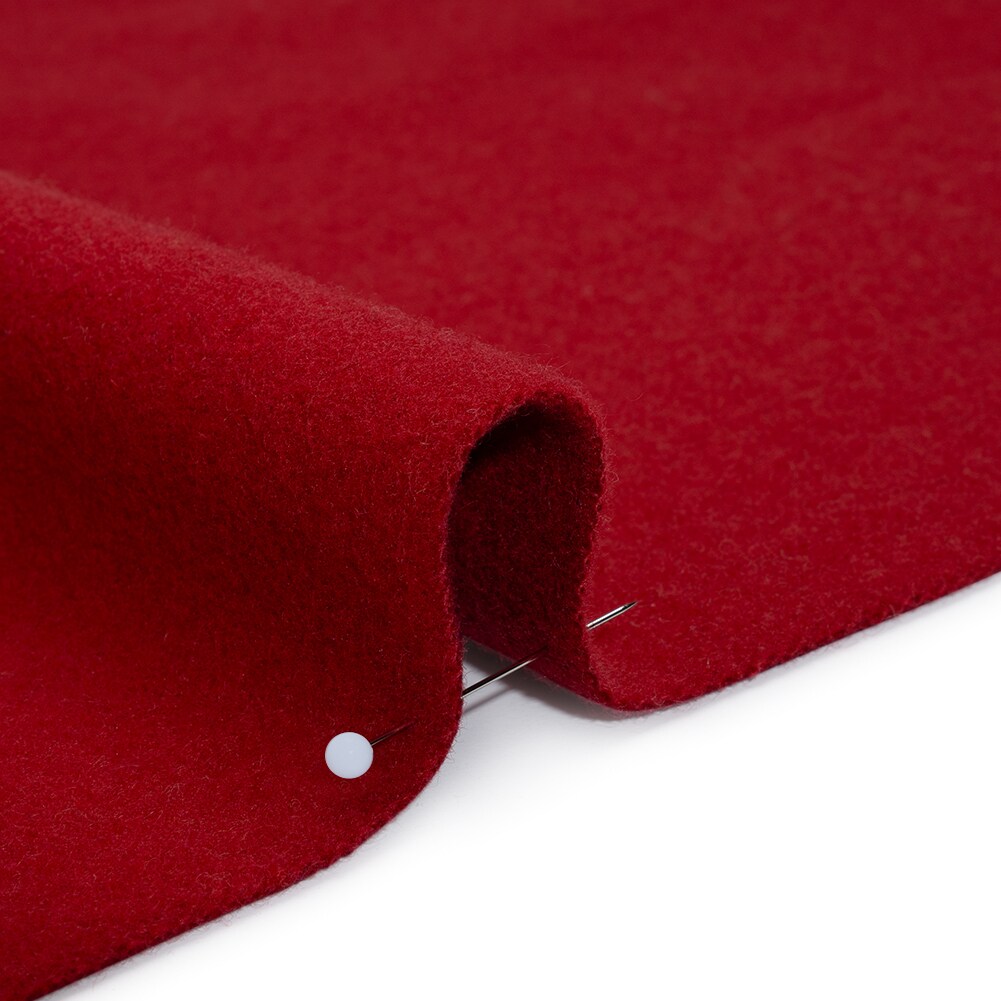 1 Yard Wool and Cashmere Coating Made in Italy, Red Alberini Collection 60&#x2019;&#x2019; Width