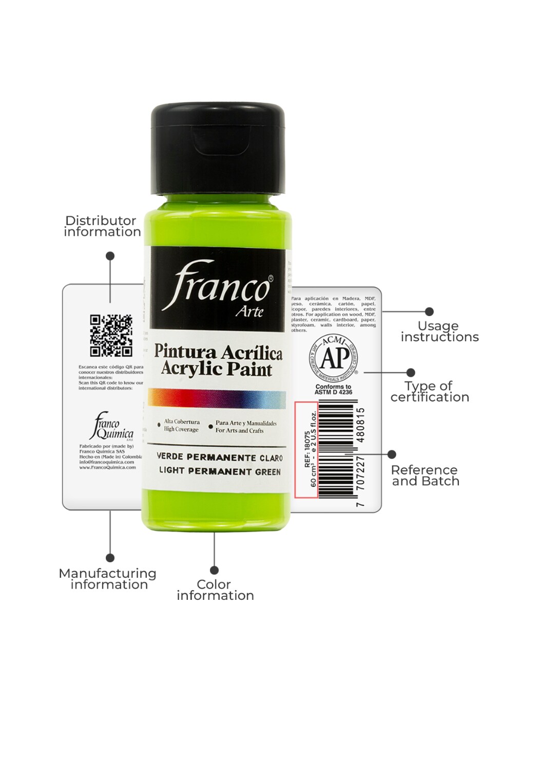 18053 Acrylic Paint 2 U.S fl oz / Light Permanent Green
