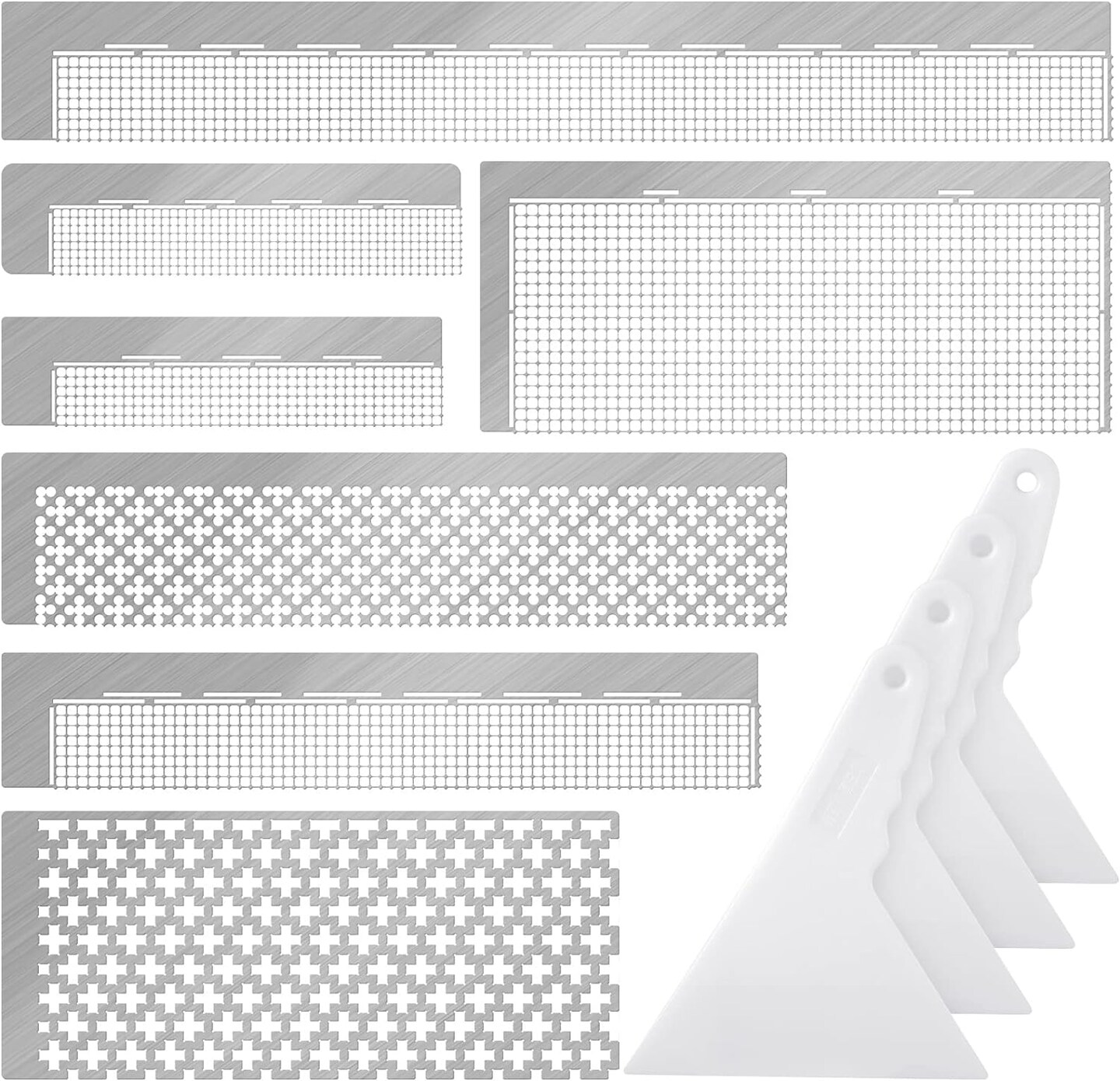 14 Pcs Diamond Painting Ruler Stainless Steel Diamond Mesh RulerBlank Grid 5d Mini Gem Art Kit Adjustment Fix Tool for DIY Art Painting Tools