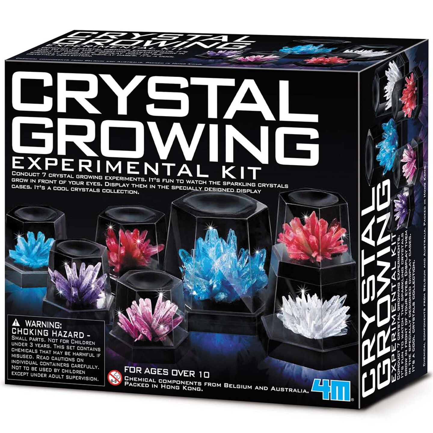 4M: Crystal Growing Experimental Kit - Create 7 Colored Crystals, DIY STEM Craft, Mix Compounds & Observe Growth, Geology-Chemistry-Science, Kids 10+