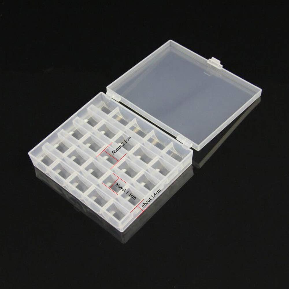 2pcsBobbin Box Organizer,25 Grid Plastic Bobbin Storage Boxes for Sewing bobbins,Quilting Accessories