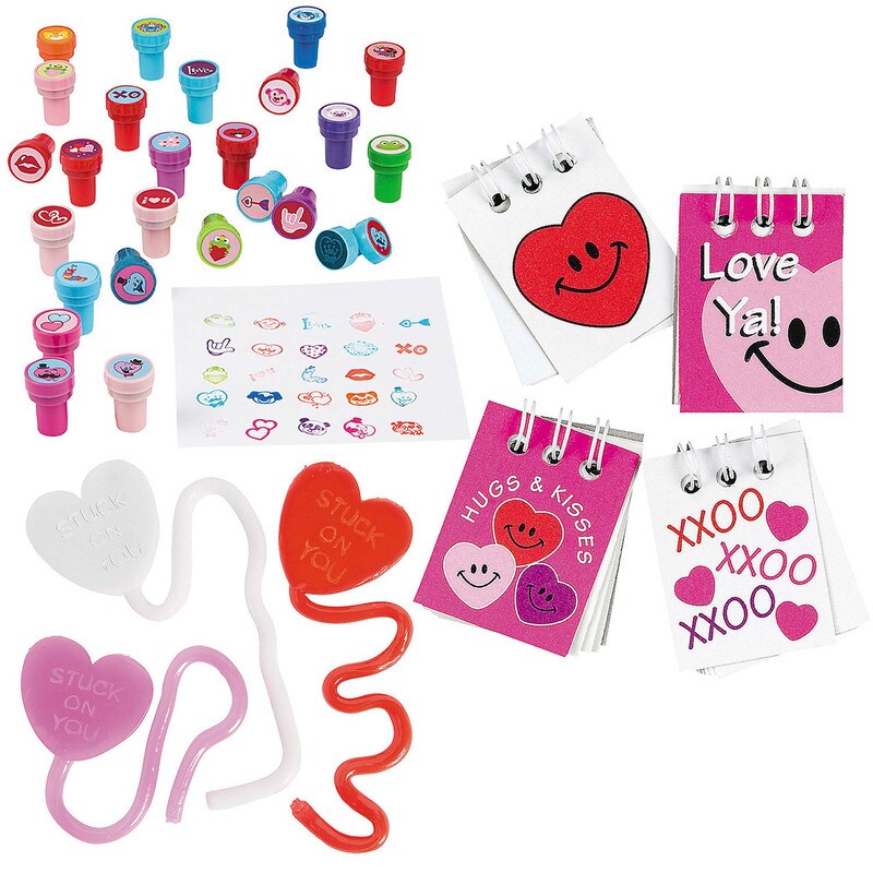 Bulk Value Valentine&#x2019;s Day Novelty Toy Handout Kit 170 Pc