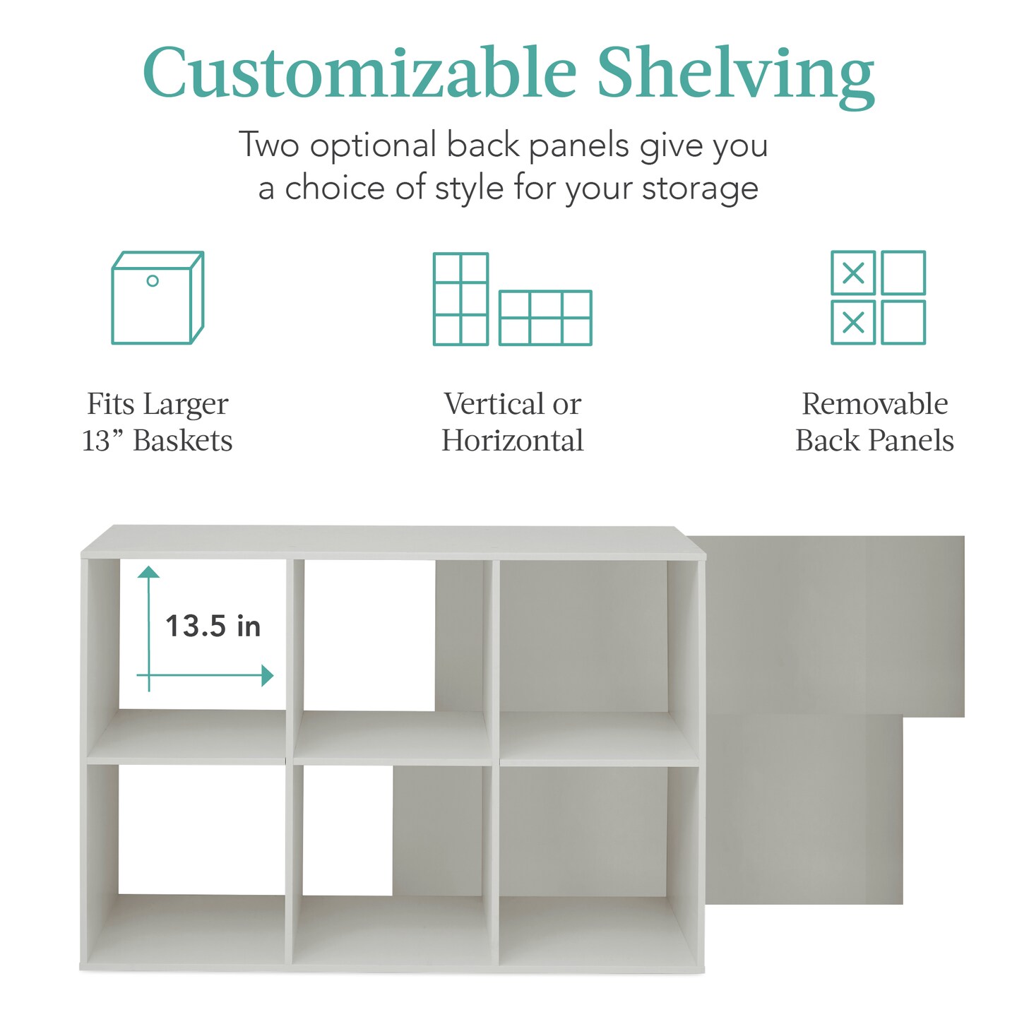 Best Choice Products 6-Cube Bookshelf, 13.5in Display Storage System, Organizer w/ Removable Back Panels