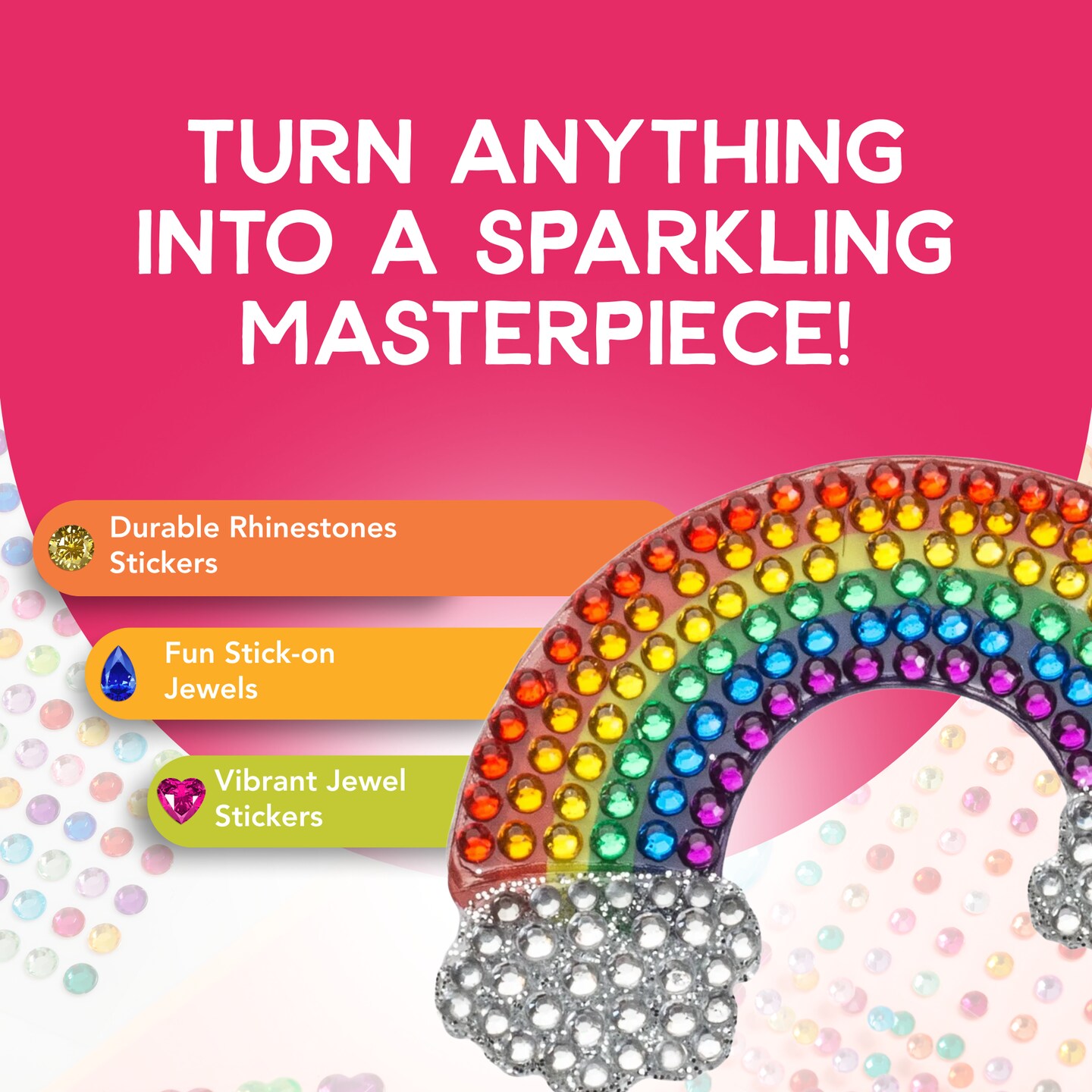 Incraftables Rhinestone Stickers 1150 pcs. Best Self Adhesive Multicolor Sticker Gems for Crafts. (3mm - 15mm) Bling Stick On Gems for Crafts. Assorted Diamond Crystal Jewel Stickers for Kids & Adults