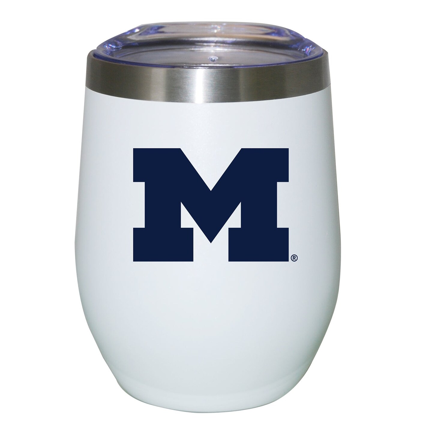 12oz White Stainless Steel Stemless Tumbler | Michigan Wolverines