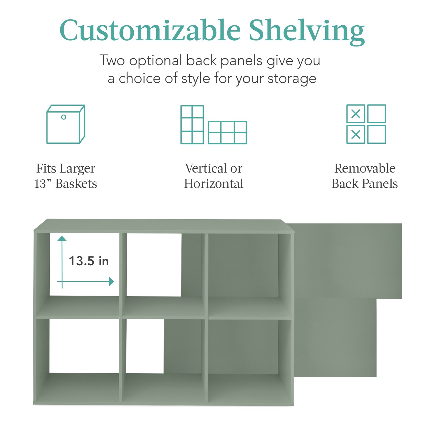 Best Choice Products 6-Cube Bookshelf, 13.5in Display Storage System, Organizer w/ Removable Back Panels