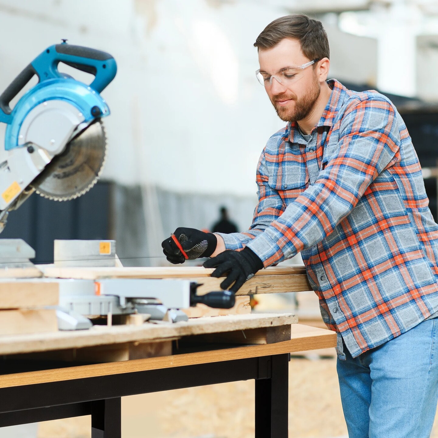 spanspace 48" Heavy-Duty Adjustable Workbench, Multi-Purpose Hardwood Top Worktable with Metal Frame & Foot Pads,2000 lbs Load Capacity