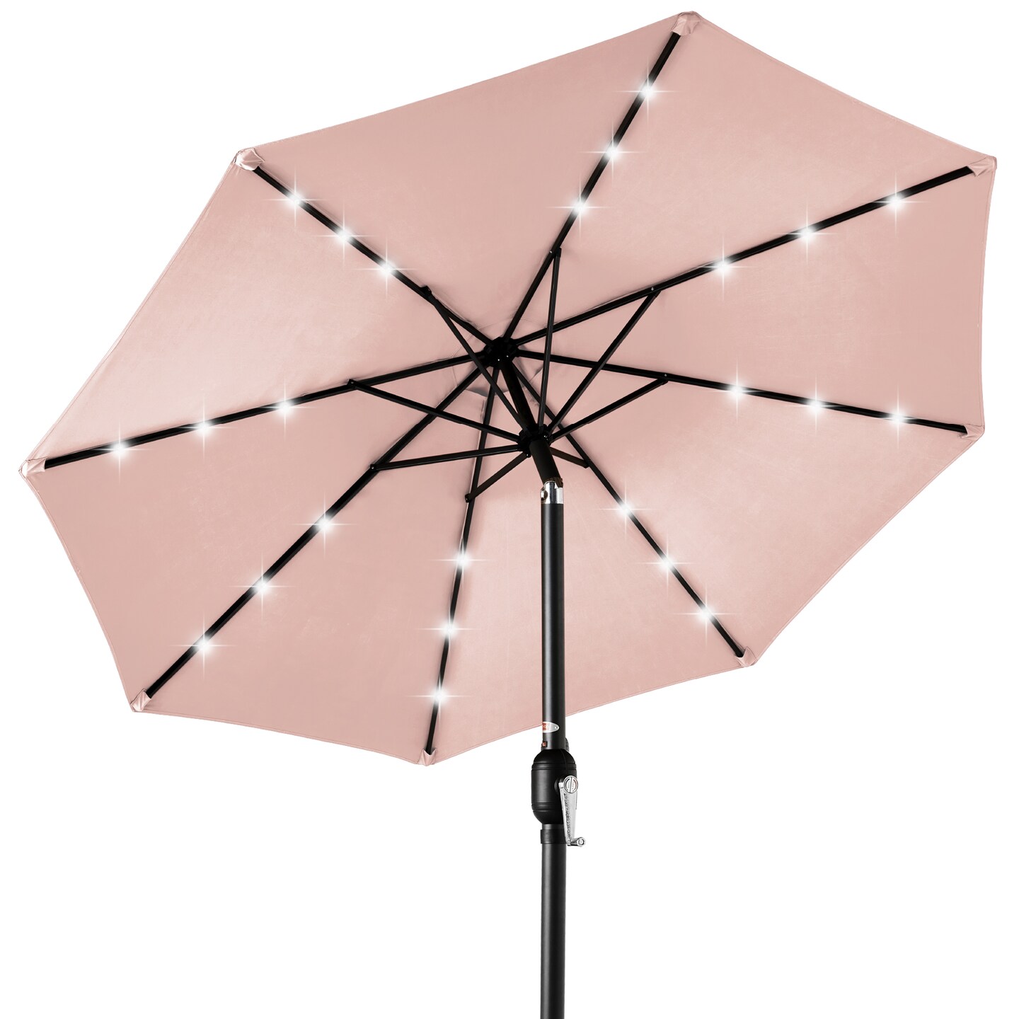 Best Choice Products 10ft Solar LED Lighted Patio Umbrella w/ Tilt Adjustment, UV-Resistant Fabric