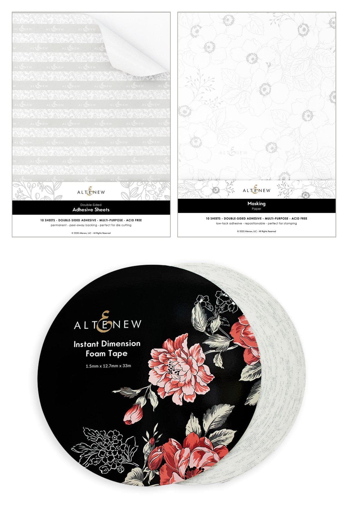 Sticky Essentials Foam Tape, Masking Paper, & Adhesive Sheets Bundle