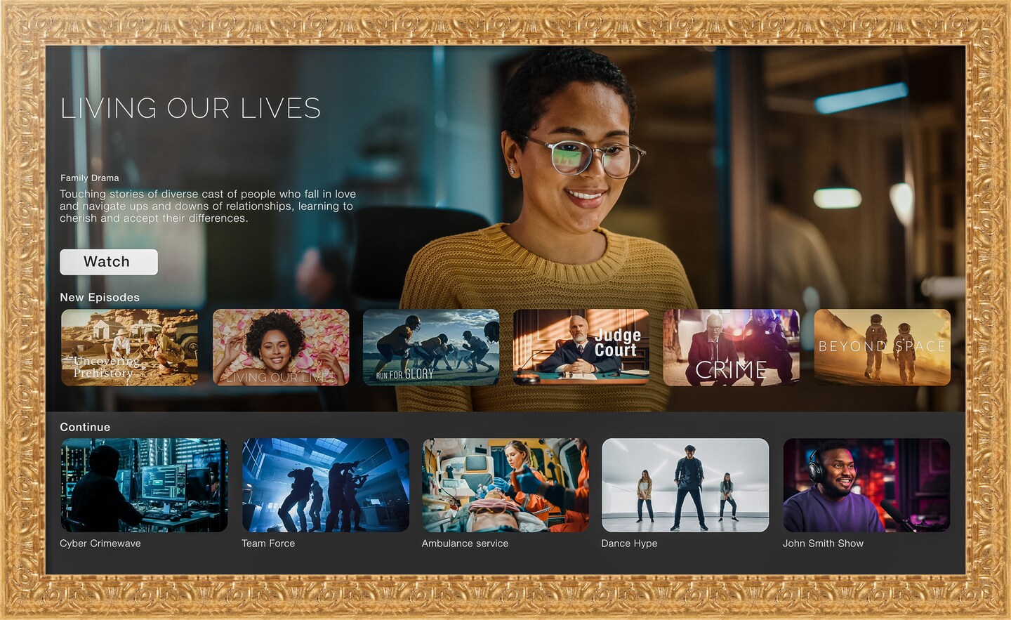 The Samsung Frame TV 65 inch TV Frame, Ornate Frame TV (Fits 2021-2025 Models)