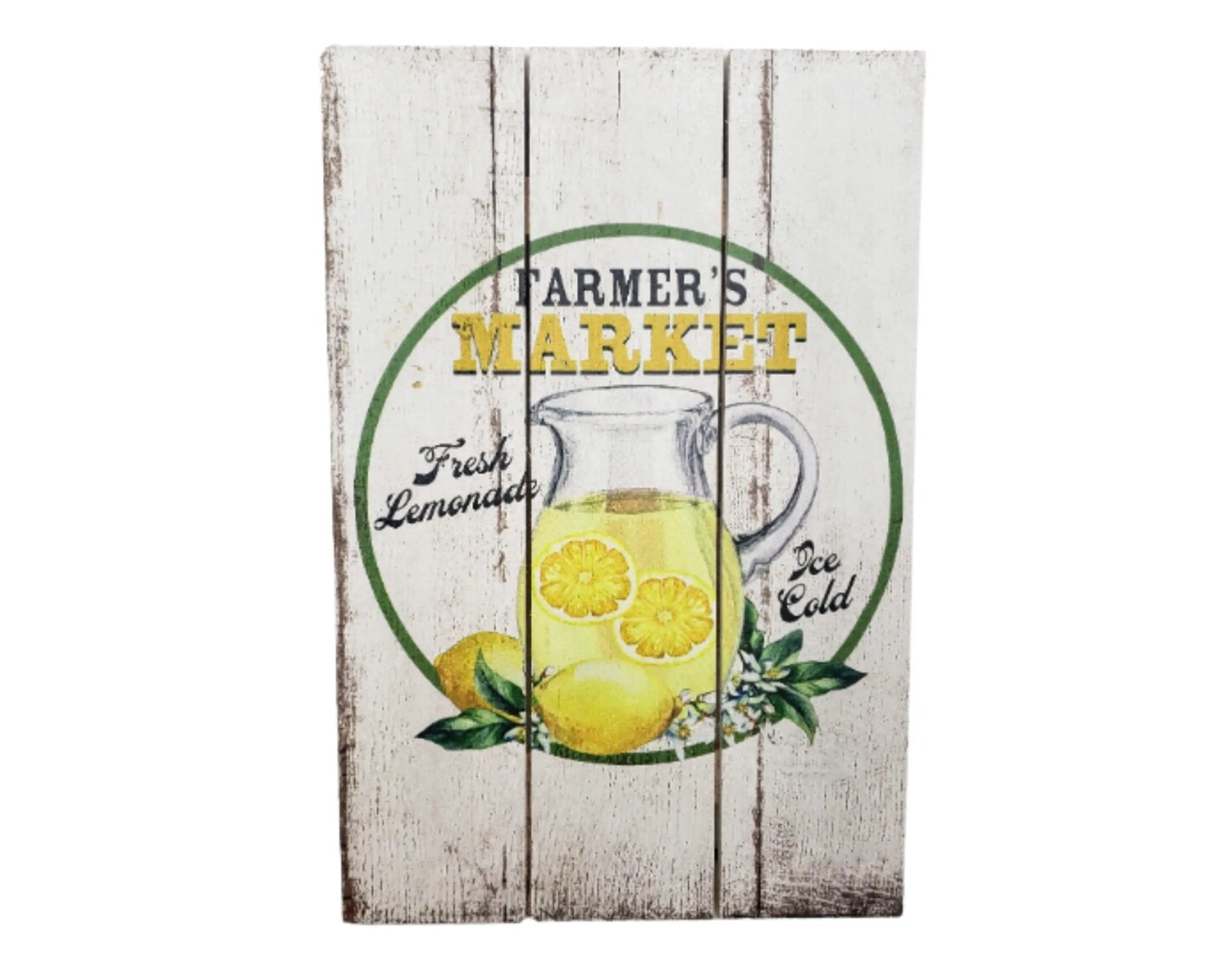 "Farmers Market Fresh Lemonade Ice Cold" Wooden Sign with Rope-CM2130