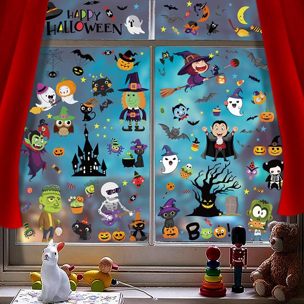 9 Sheets Halloween Window Clings
