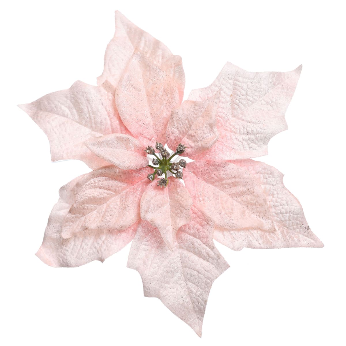 12&#x22; Velvet Poinsettia Clip &#x2013; Luxe Floral Christmas Clip Accent
