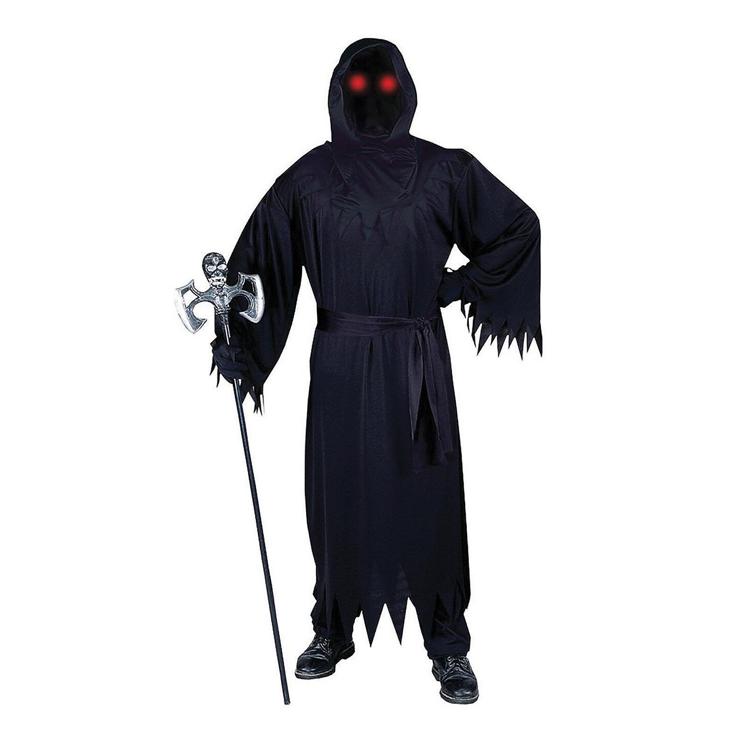 Men&#x27;s Fade In Out Phantom Costume with Hood Belt Glasses Spooky Outfit