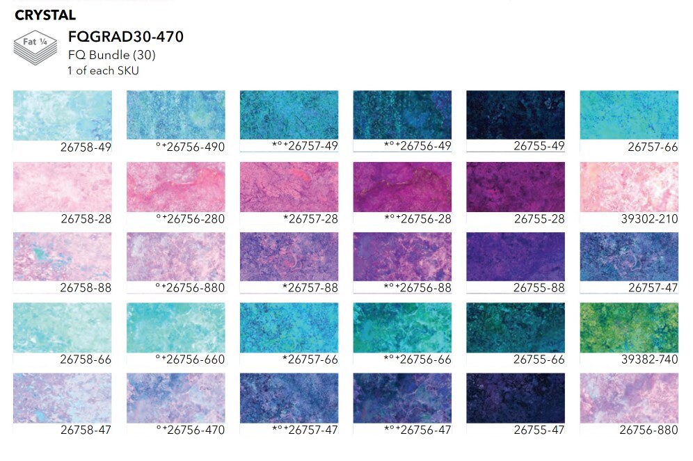 Stonehenge Gradations Fat Quarter Bundle in Crystal by Linda Ludovico for Northcott (FQGRAD30-470)