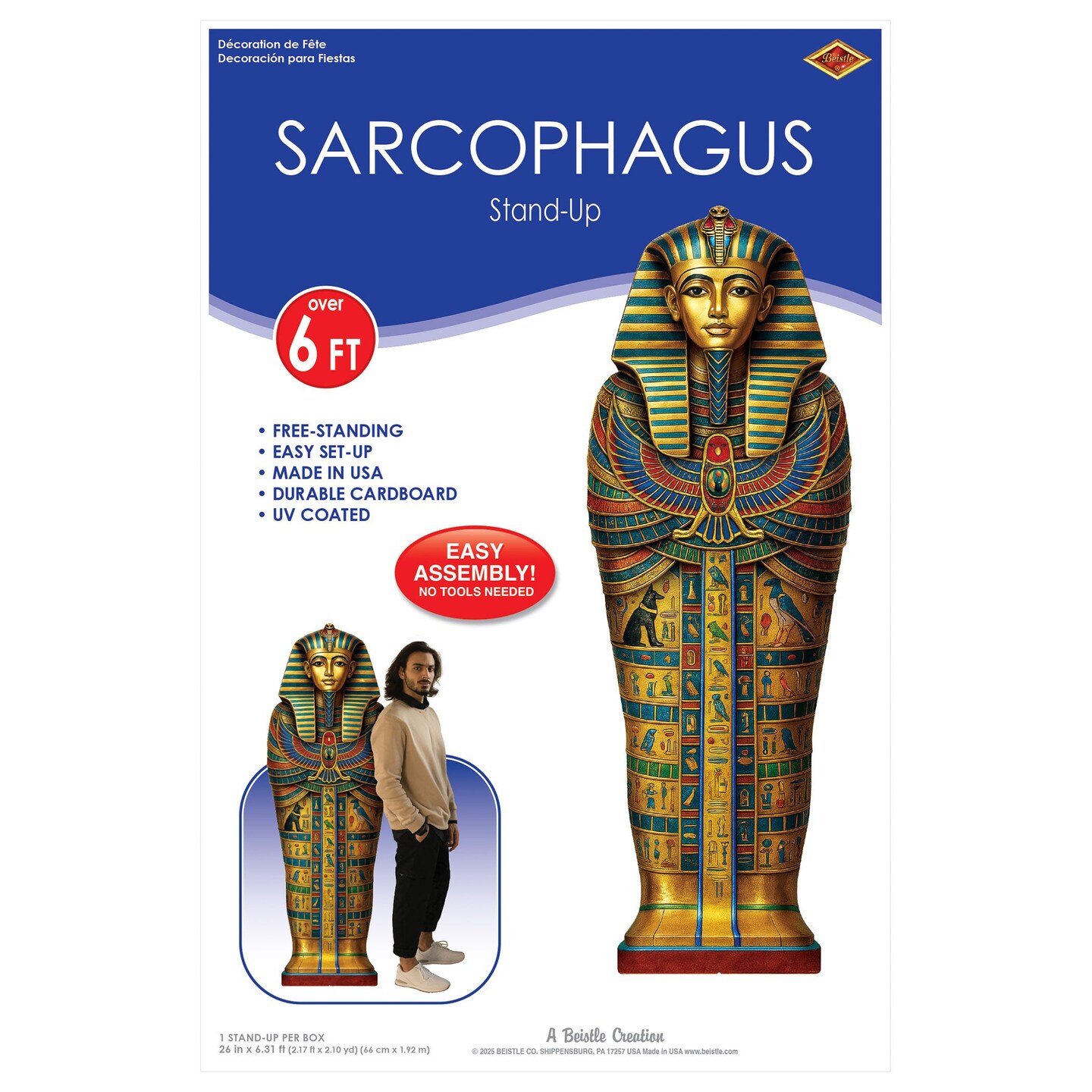 Sphinx Stand-Up Prop Decoration - Ancient Egypt Decor (33" x 6' 5.25")