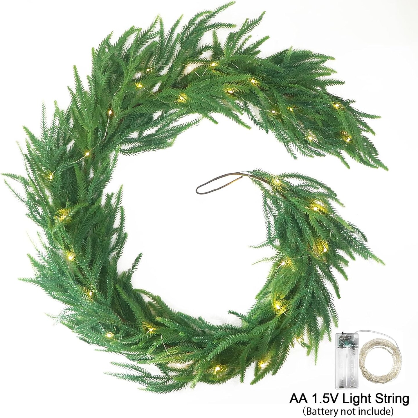 Norfolk Pine Garlands with Light String (Norfolk Pine Garland)